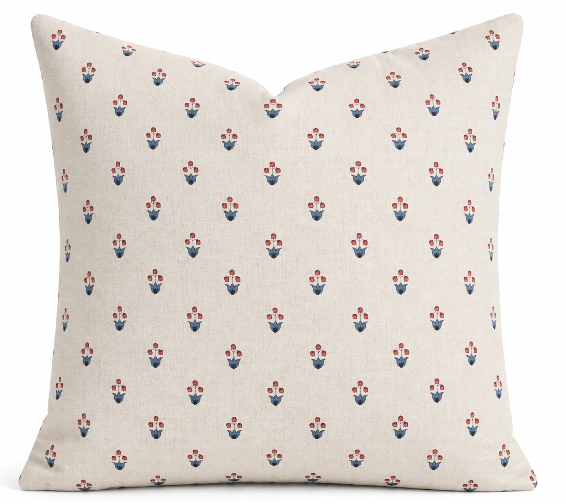 Moira Floral Pillow Cover in Red + Blue, Schumacher Textiles