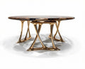 Sculptural Round Walnut Dining Table