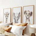 Watercolor Jungle Nursery Wall Art Set