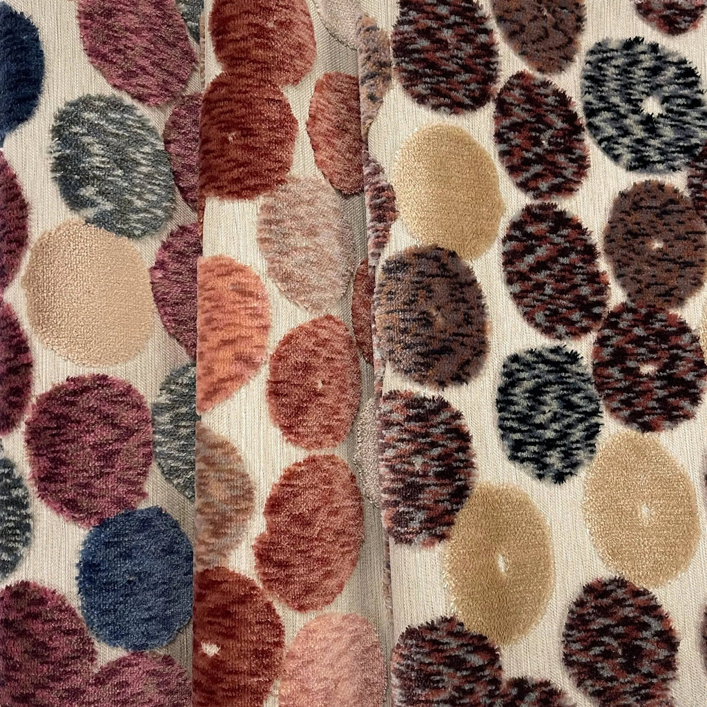 SEVILLA - GEOMETRIC PATTERN CUT VELVET JACQUARD UPHOLSTERY FABRIC BY THE YARD