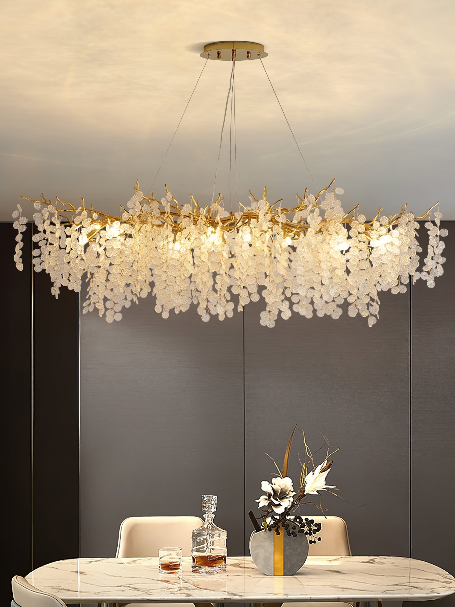 Shiro Noda Glass Coin Chandelier