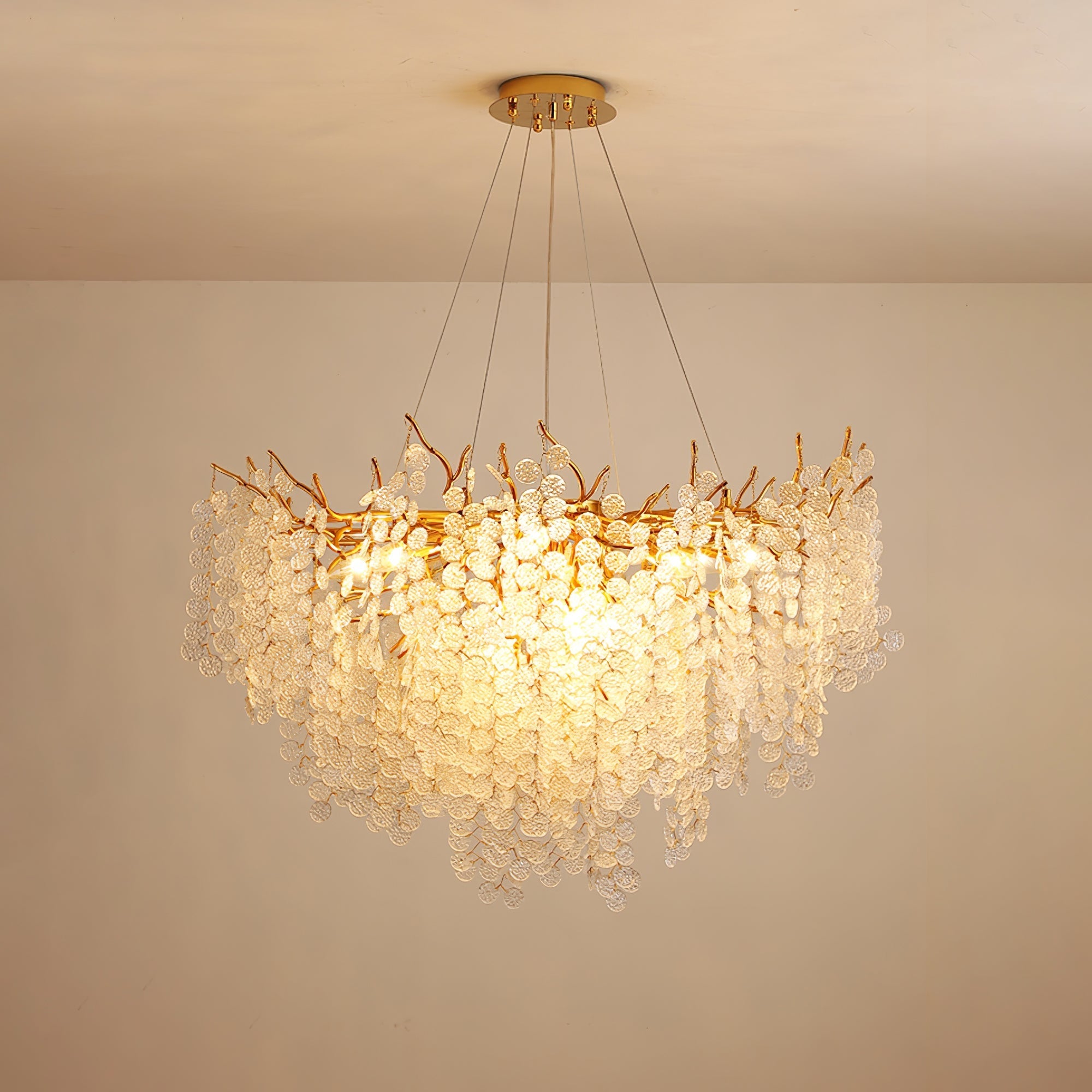 Shiro Noda Glass Coin Chandelier