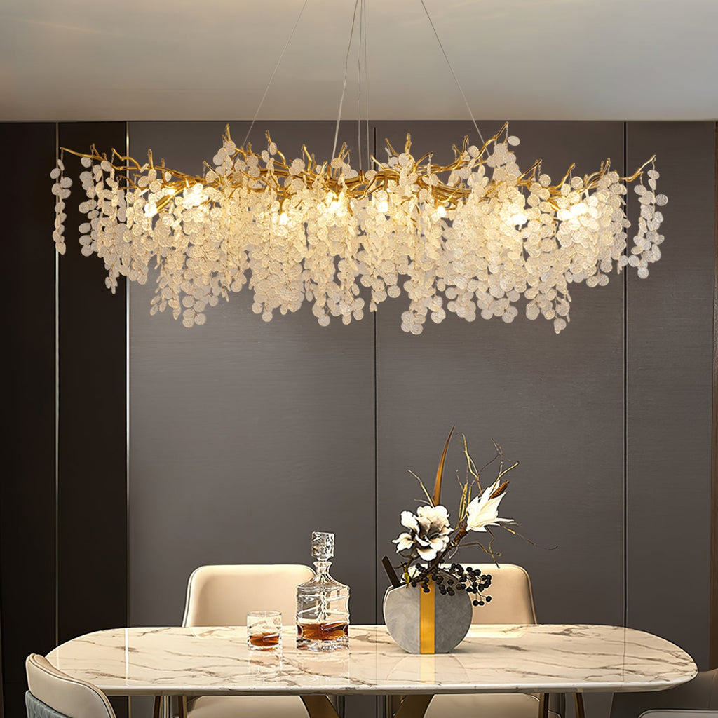 Shiro Noda Glass Coin Chandelier