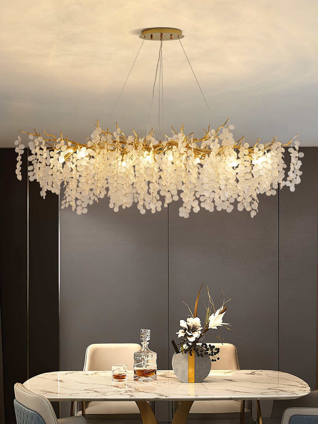 Shiro Noda Glass Coin Chandelier