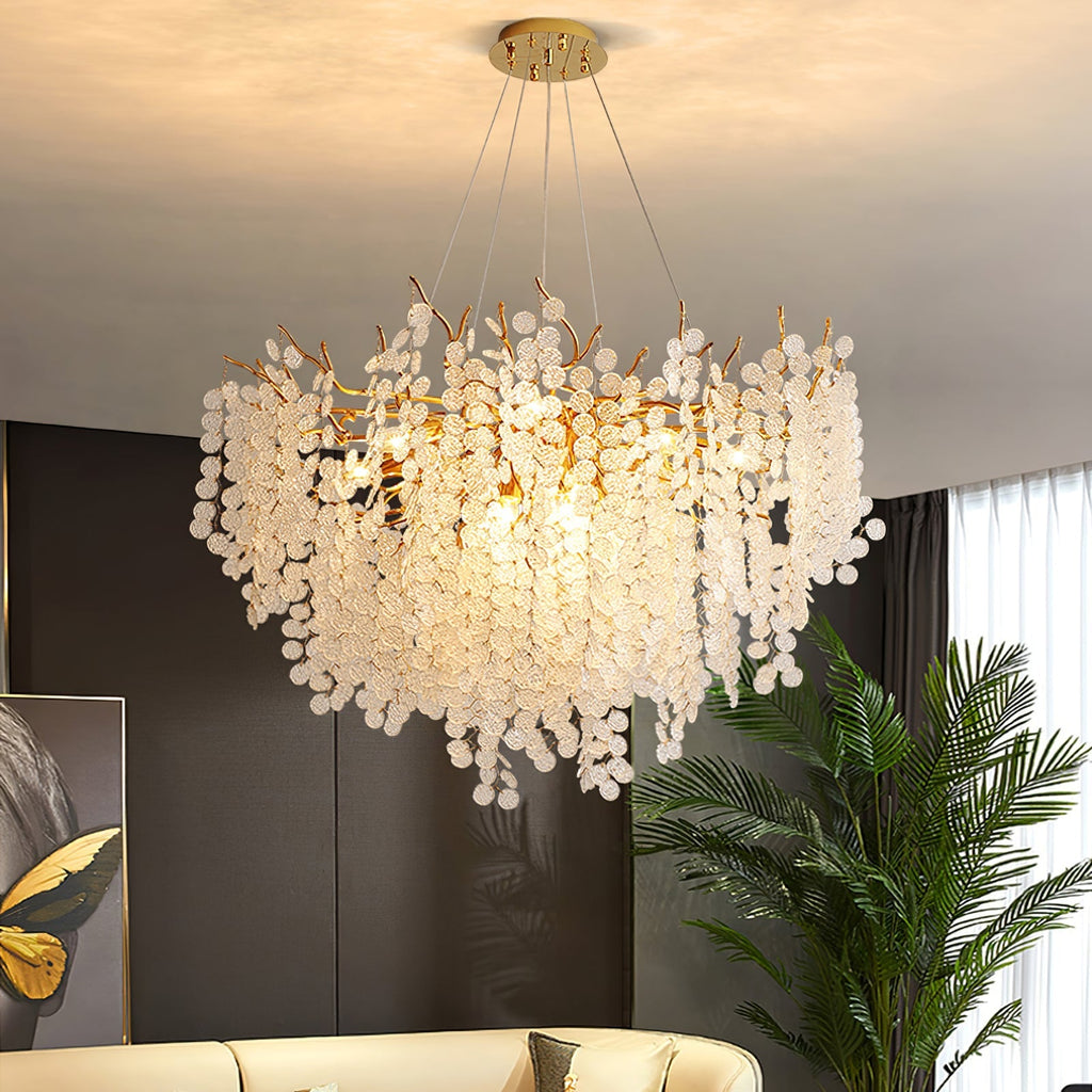 Shiro Noda Glass Coin Chandelier