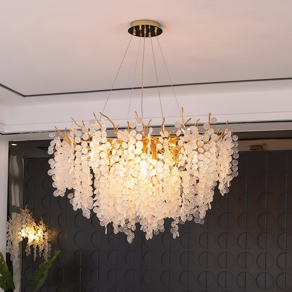 Shiro Noda Glass Coin Chandelier