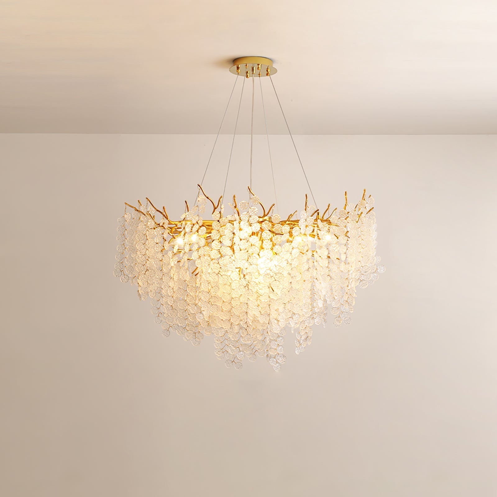 Shiro Noda Glass Coin Chandelier