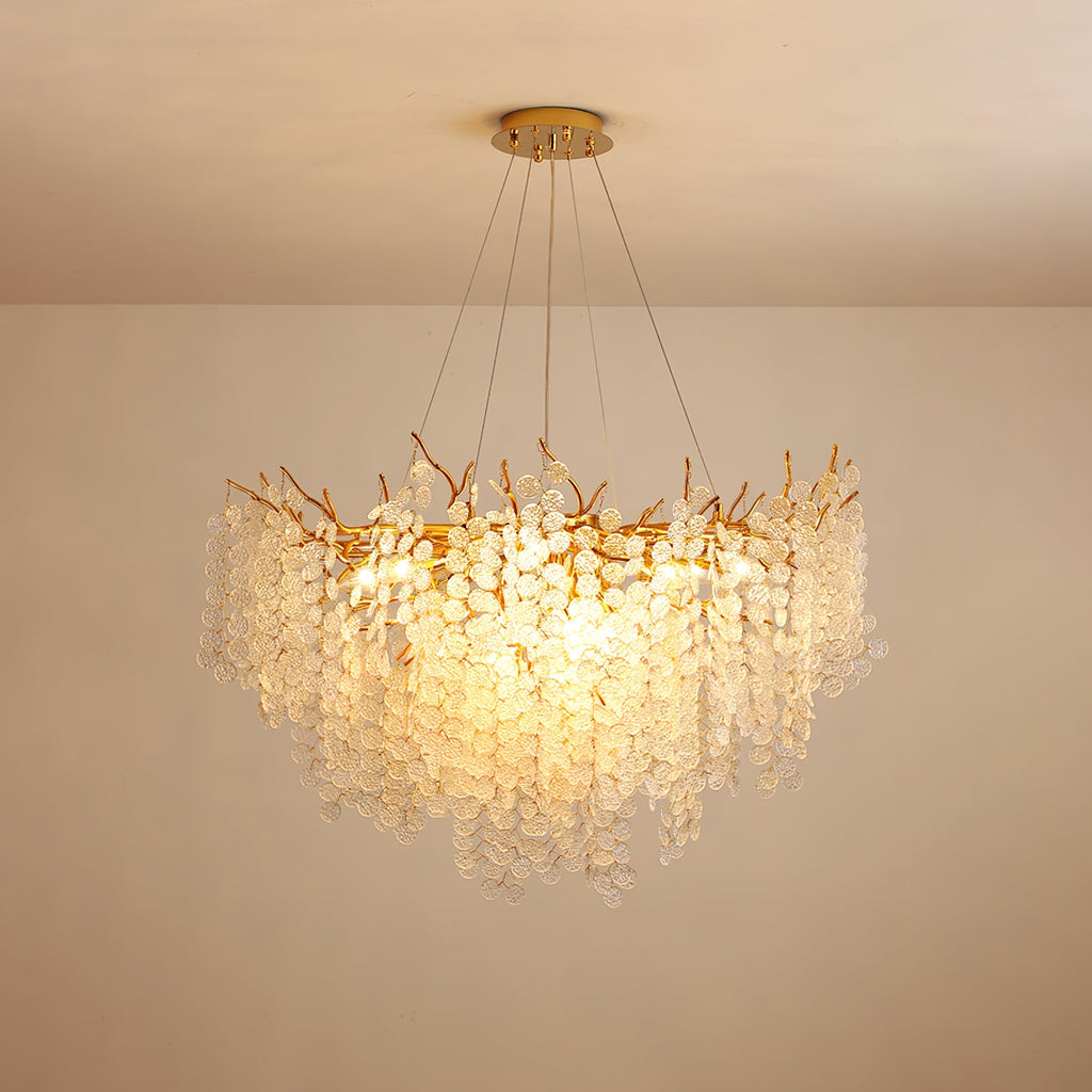Shiro Noda Glass Coin Chandelier