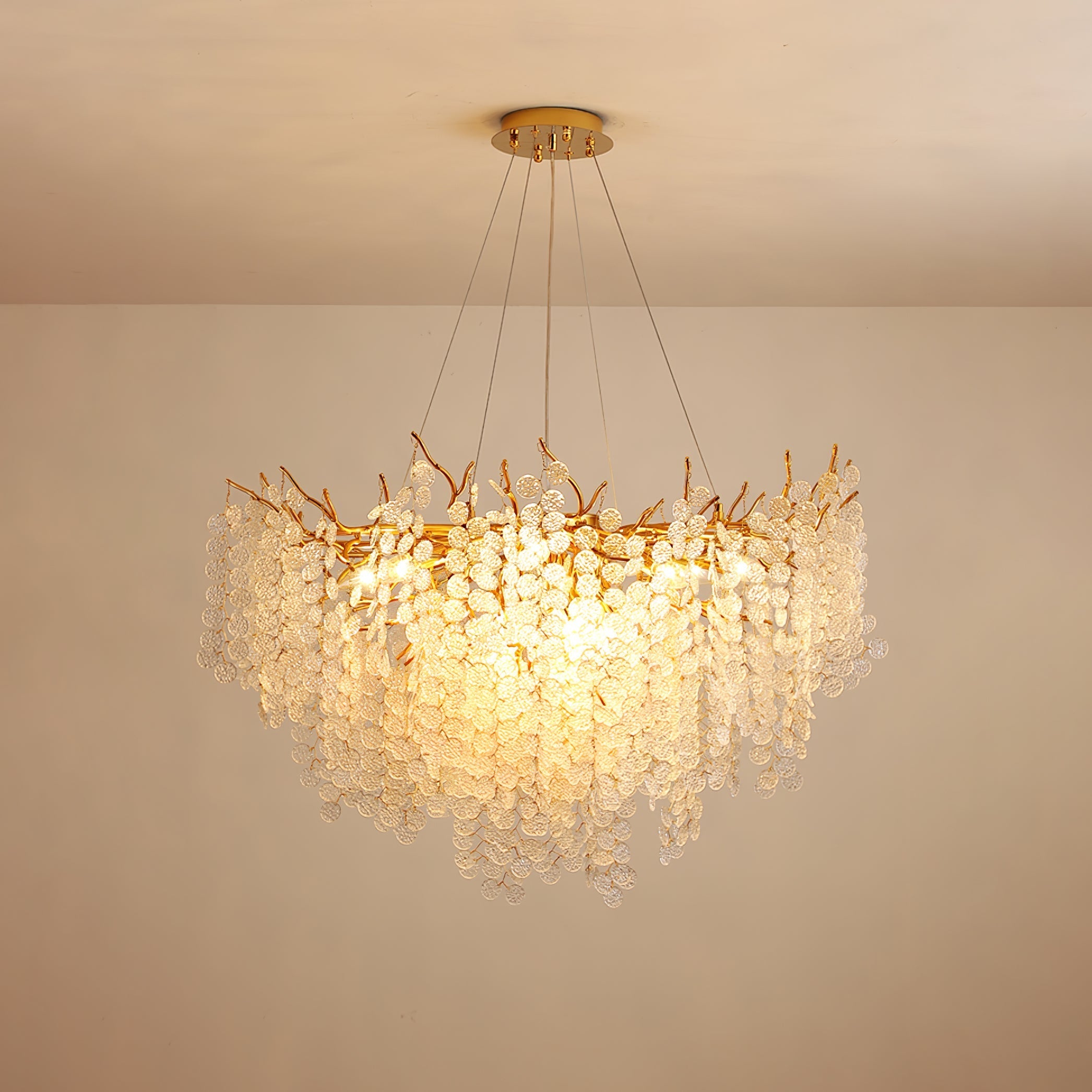 Shiro Noda Glass Coin Chandelier