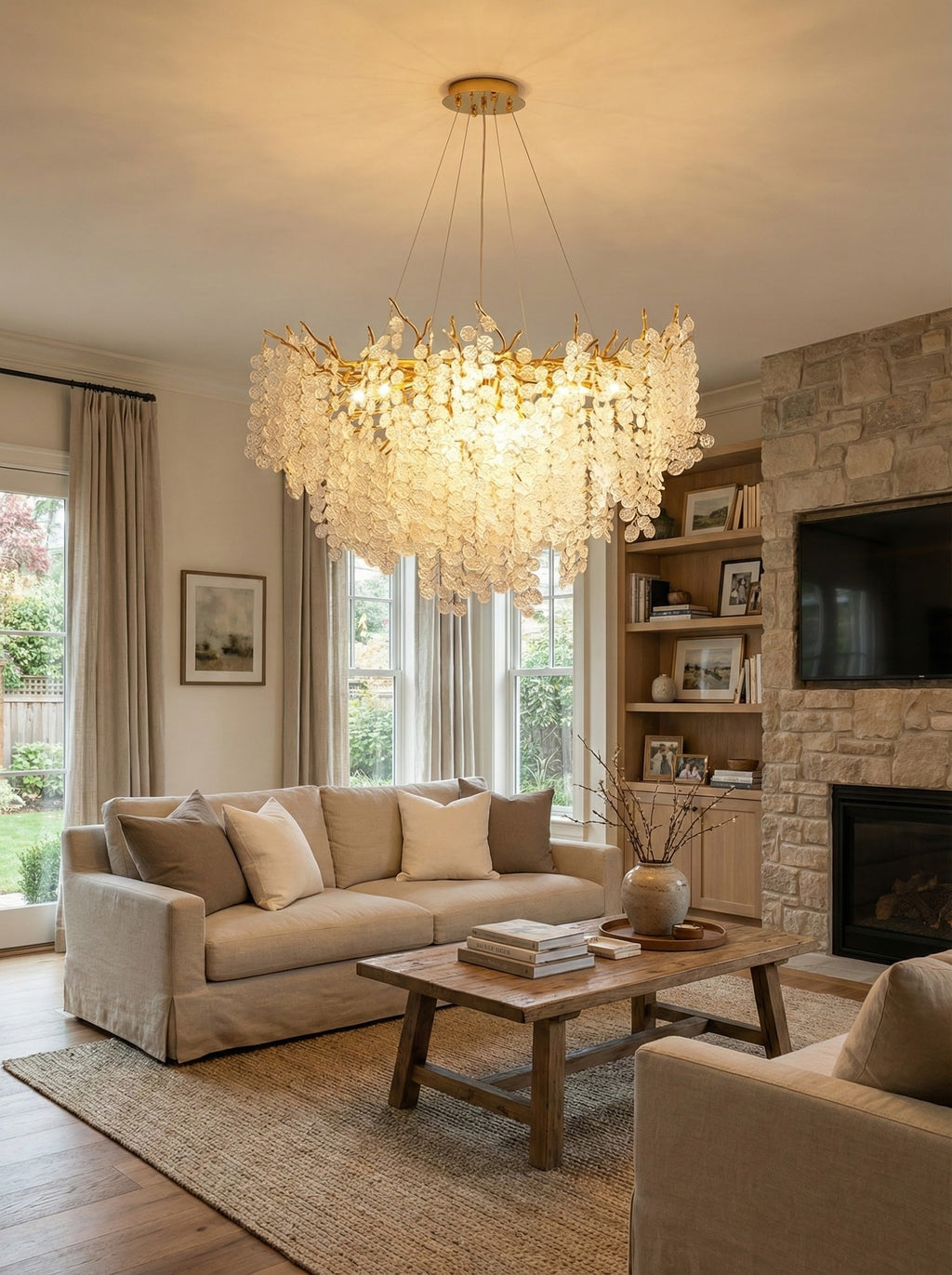 Shiro Noda Glass Coin Chandelier