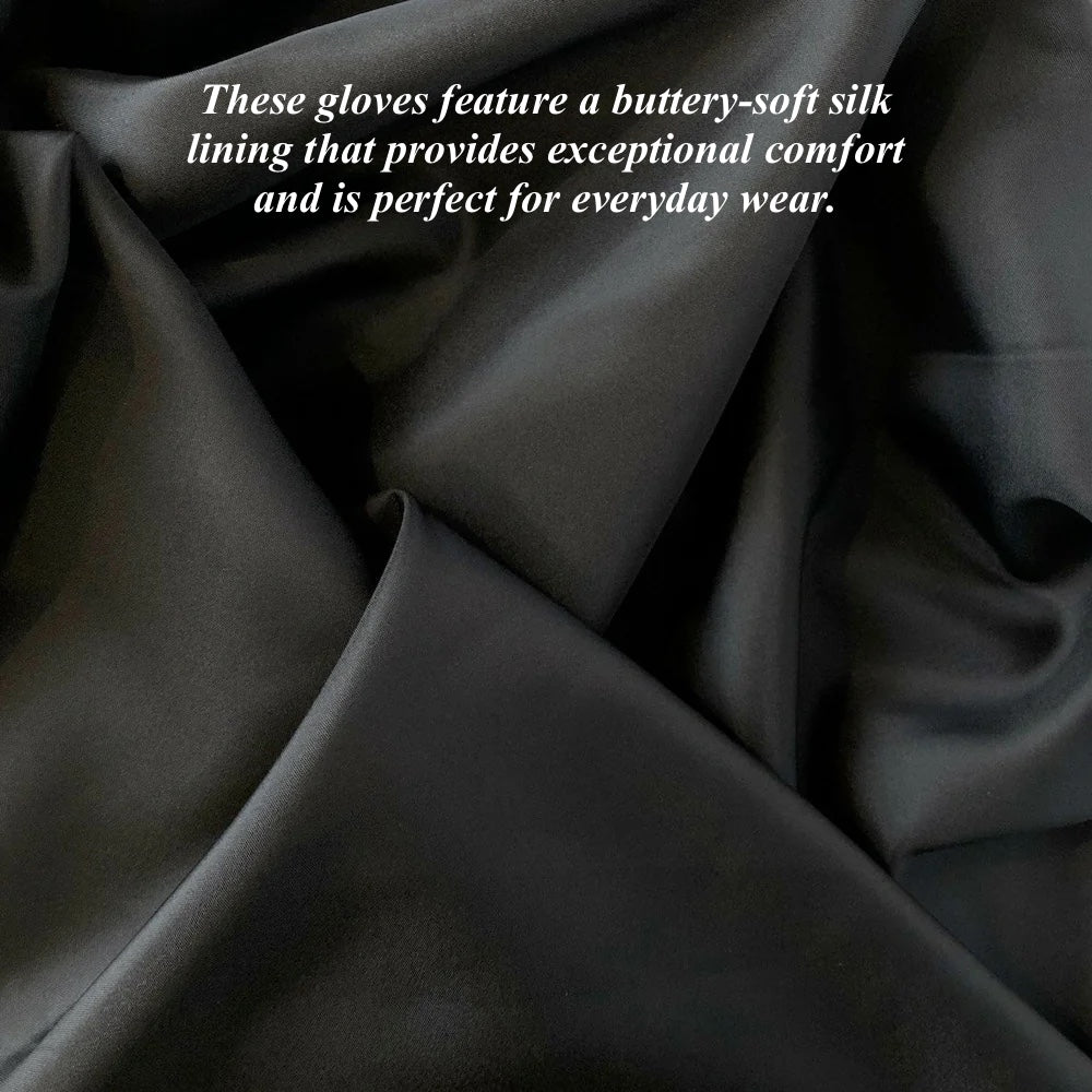 FS03W12 (slate) - Italian leather evening gloves with Swarovski crystal accents 12-button length