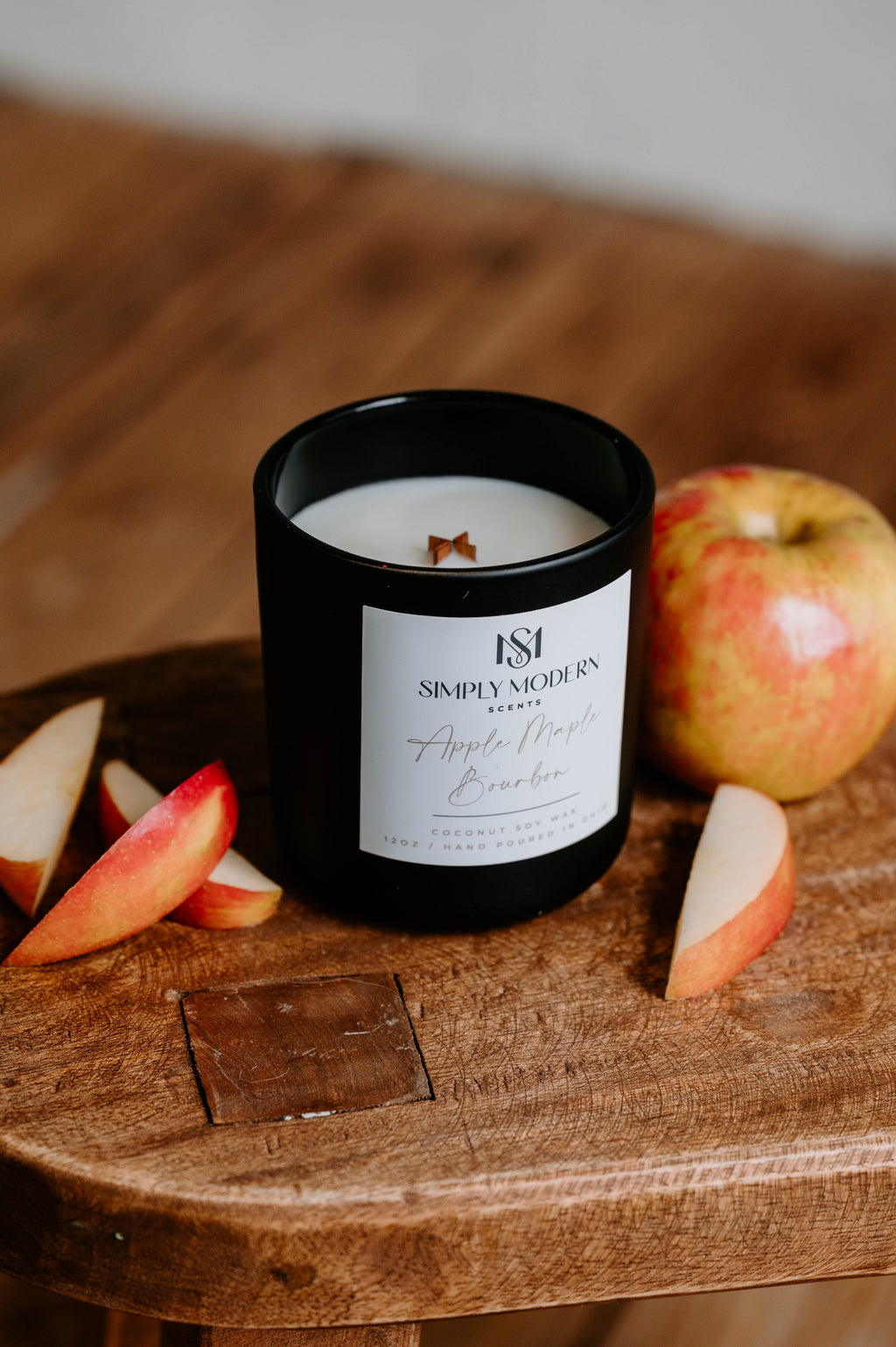 Apple Maple Bourbon Wood-Wick Candle — 12 oz