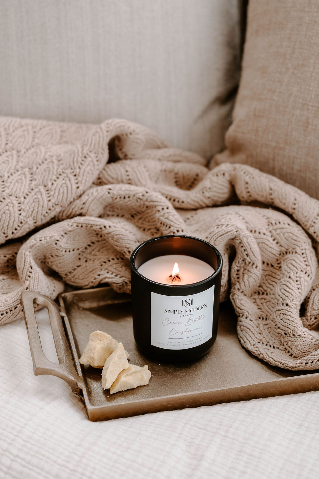 Cocoa Butter Cashmere Wood-Wick Candle — 12 oz