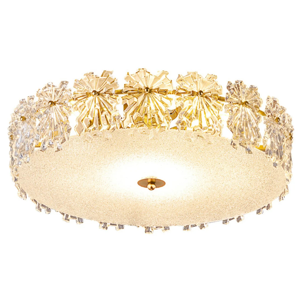 Snowflake Round Glass Ceiling Lamp
