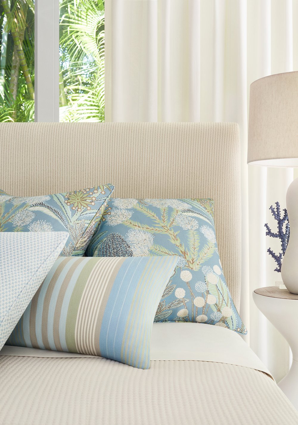 Esprit Performance Pillow Cover in Sky and Sand, Thibaut Pillows