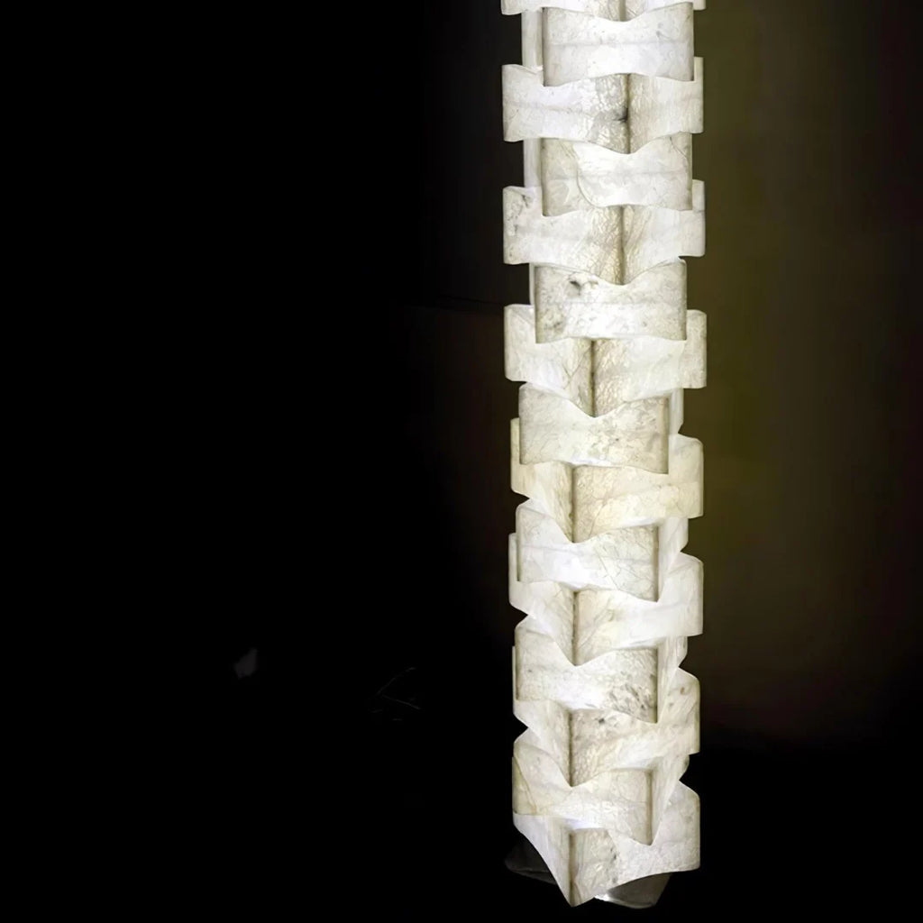 Stacked Alabaster Squares Floor Lamp
