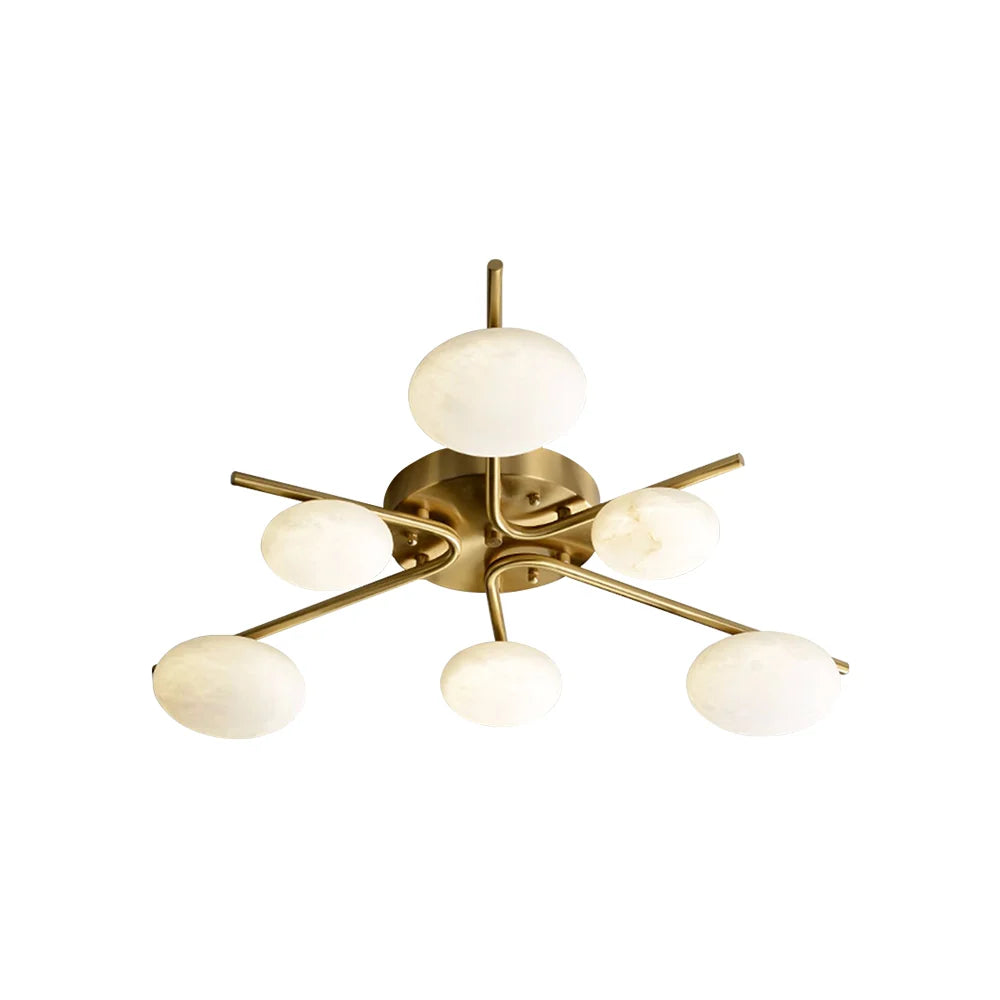 Six-Light Alabaster Flush Mount Ceiling Light