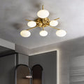 Six-Light Alabaster Flush Mount Ceiling Light