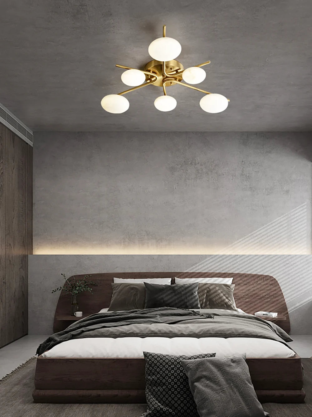 Six-Light Alabaster Flush Mount Ceiling Light