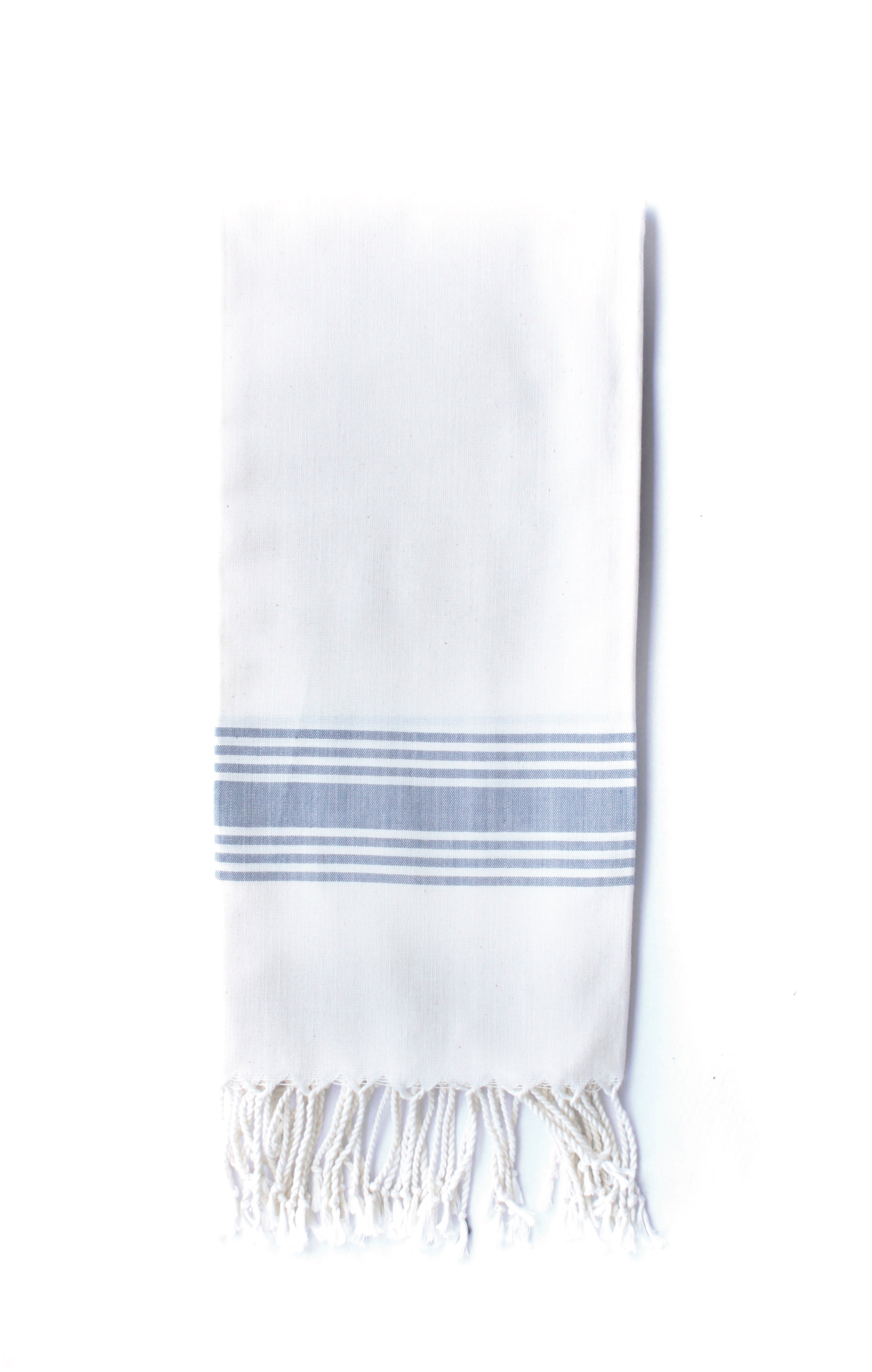 Symi Turkish Towel — White & Denim