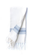 Symi Turkish Towel — White & Denim