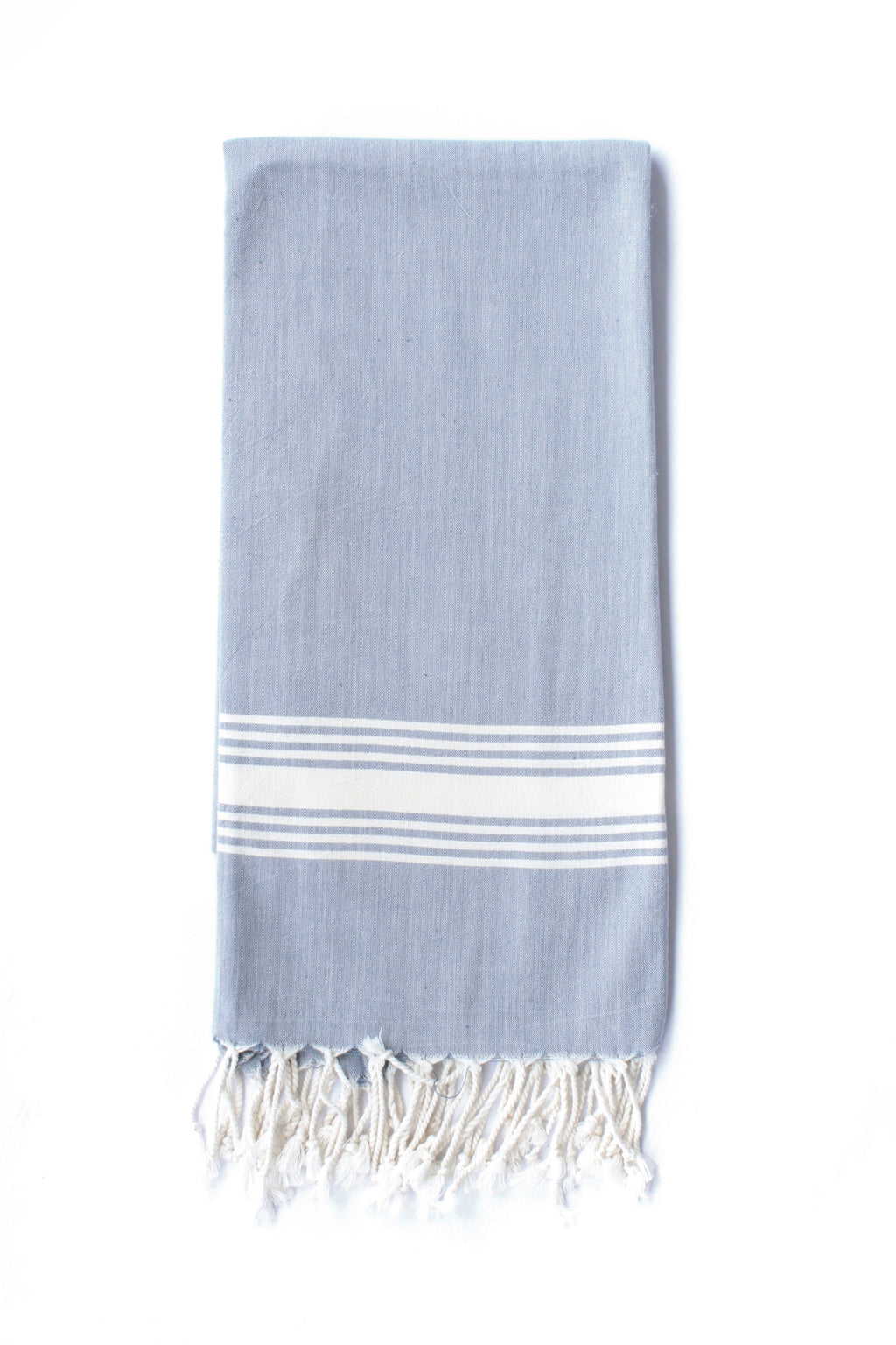 Symi Turkish Towel — Denim & White