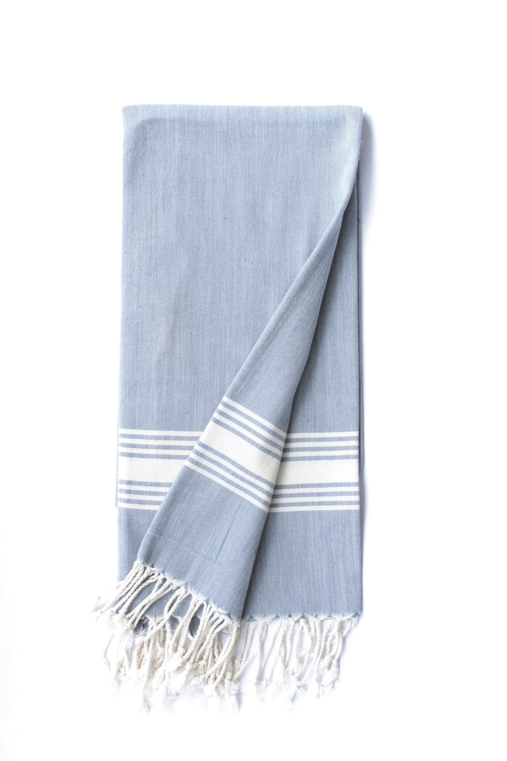 Symi Turkish Towel — Denim & White