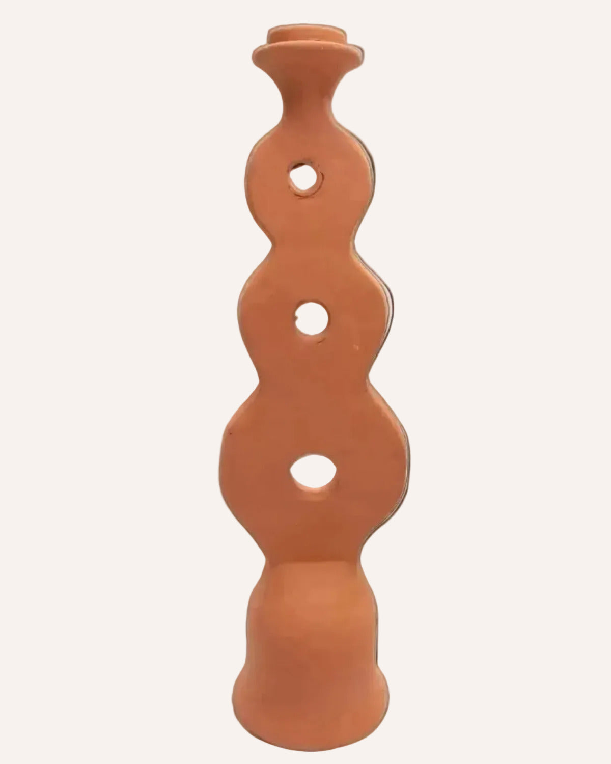 Moroccan Unglazed Terracotta Candle Holder- Infinity