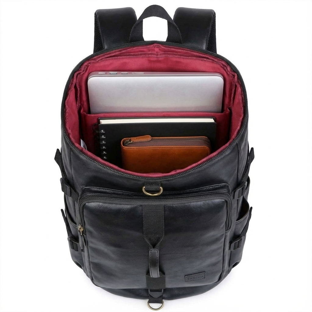 Men's Vegan Leather Duffel Bag – Convertible 40L Travel