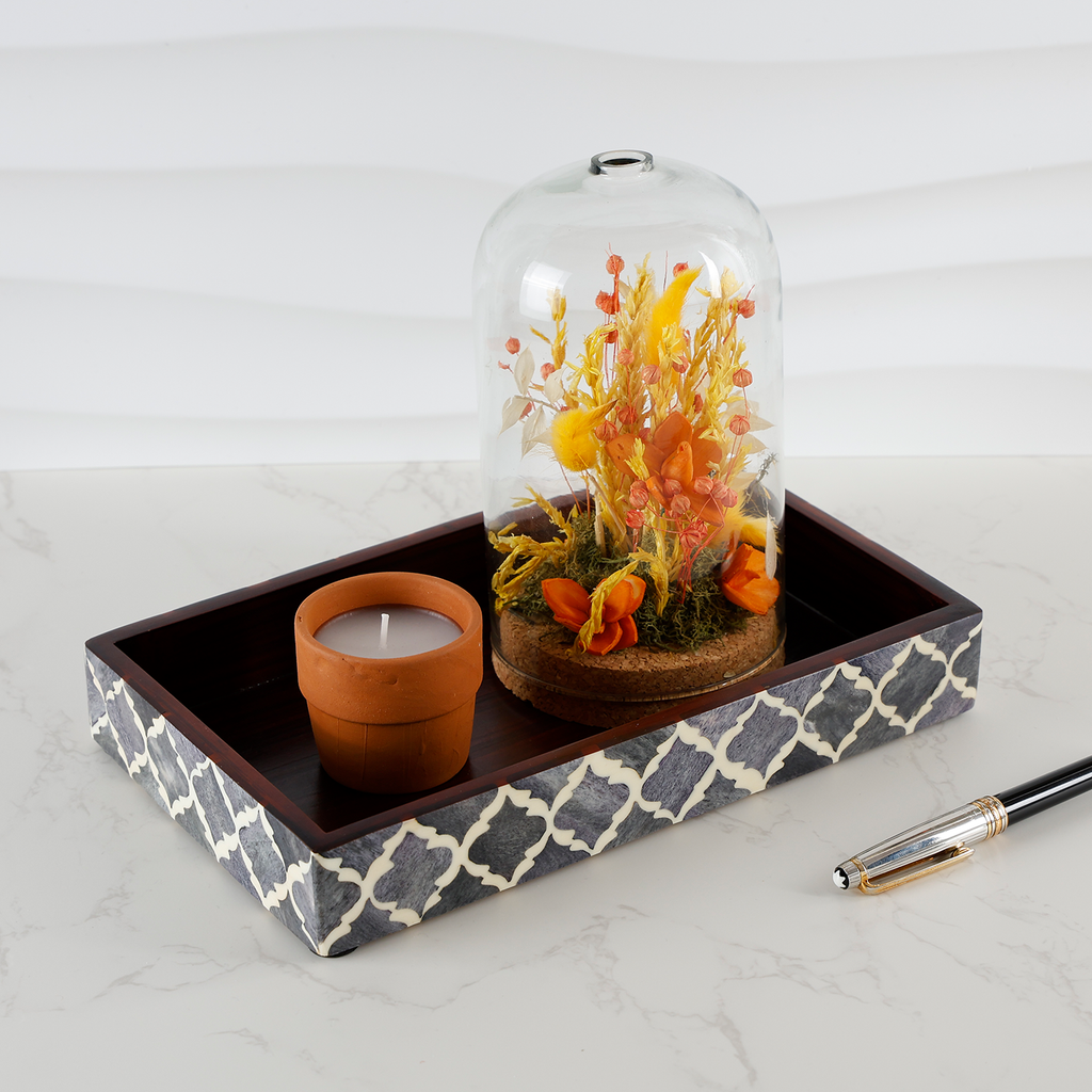 Moroccan Bone Inlay Vanity Decorative Bathroom Tray 10x6
