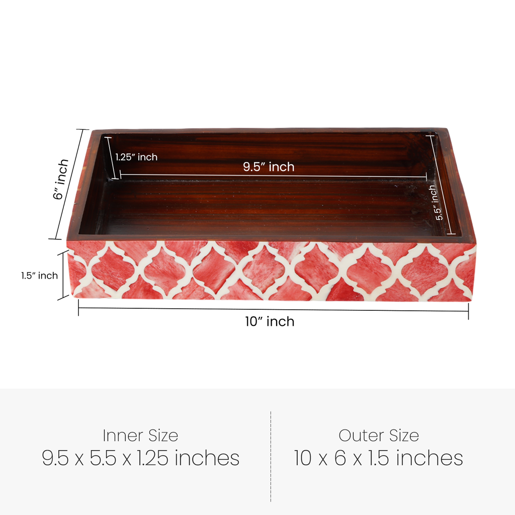Moroccan Bone Inlay Vanity Decorative Bathroom Tray 10x6