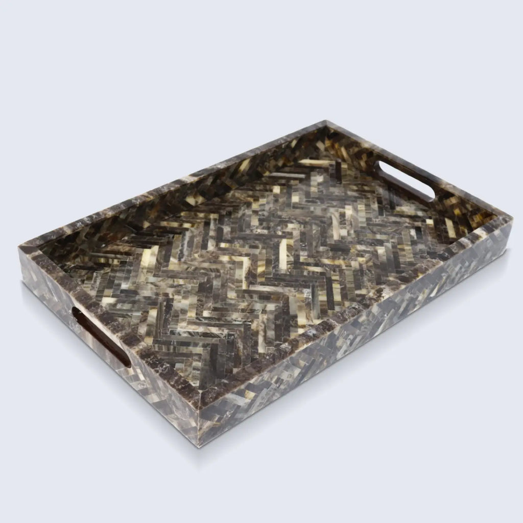 Discovery Fantazia Brown Inlay Decorative Tray