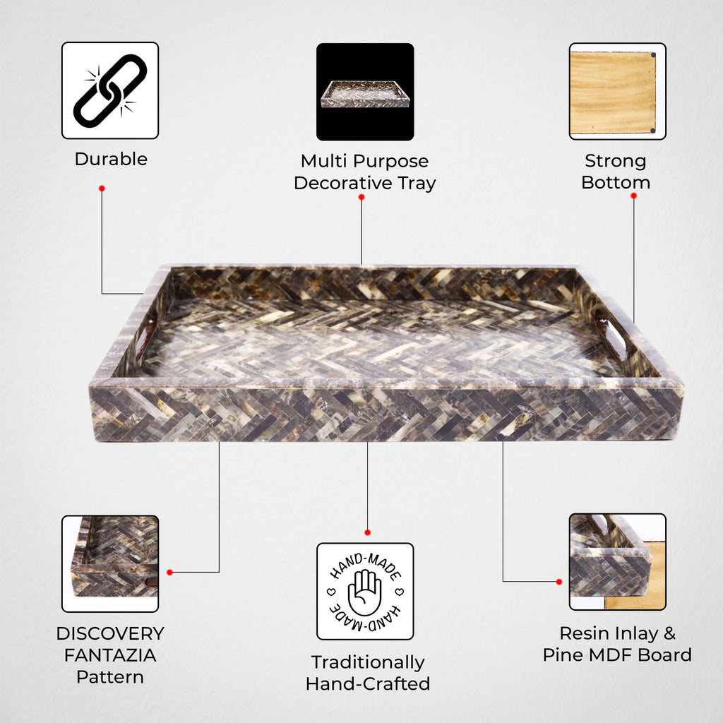 Discovery Fantazia Brown Inlay Decorative Tray