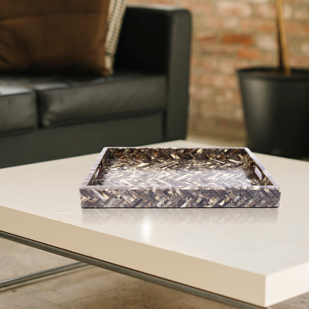 Discovery Fantazia Brown Inlay Decorative Tray