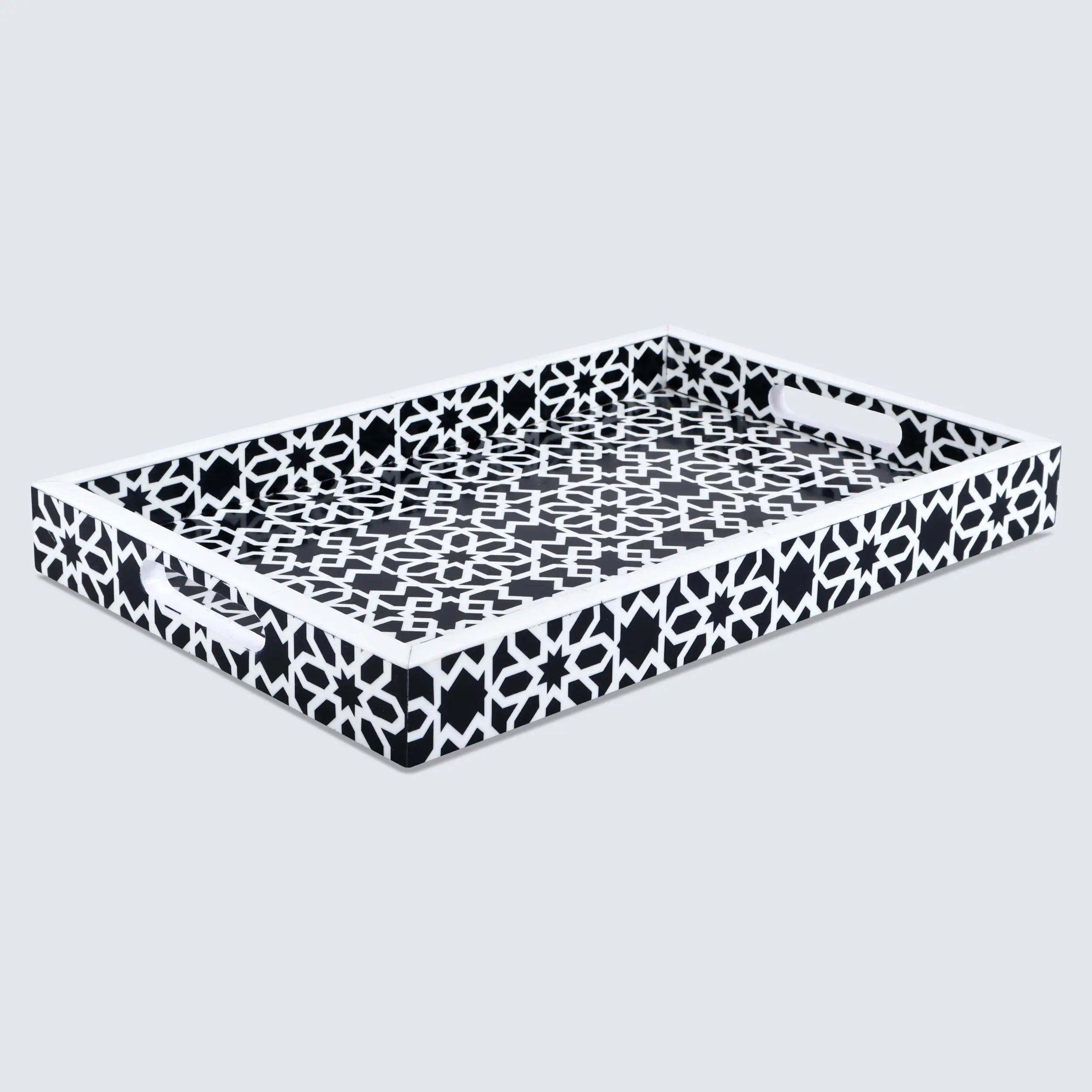 Decorative Tray 17"x11" 12"x12" Shiraz Ottoman Coffee Table