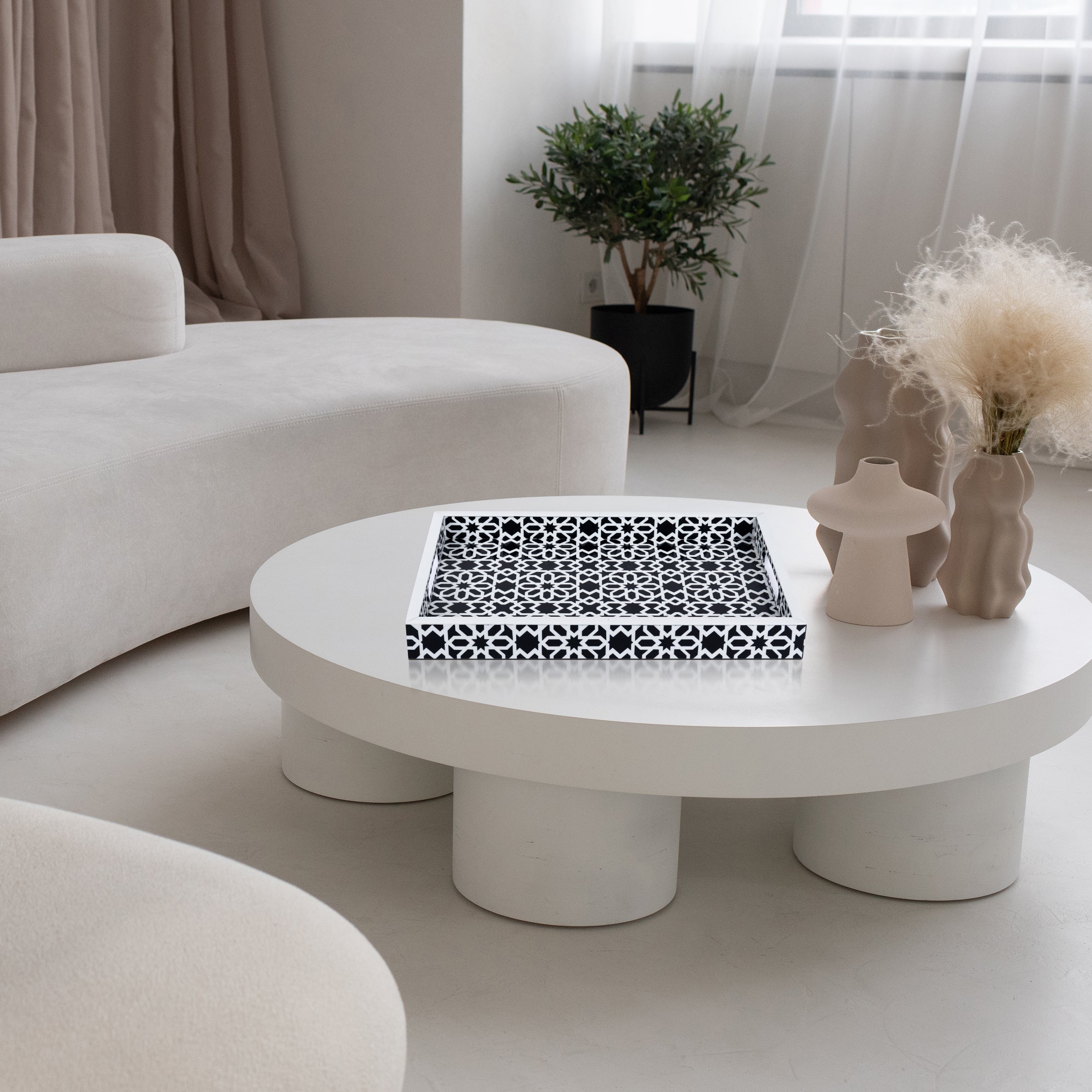 Decorative Tray 17"x11" 12"x12" Shiraz Ottoman Coffee Table