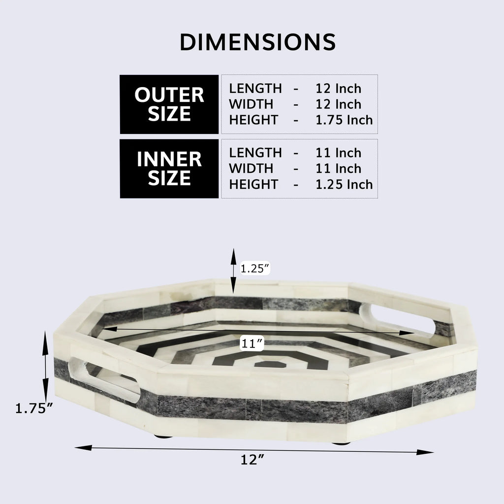 Athens Dionysis Bone Inlay Decorative Tray