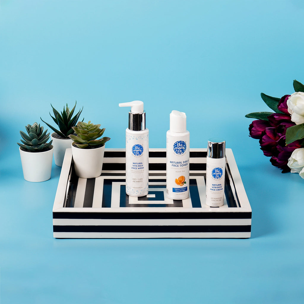 Concentric Black & White Inlay Tray