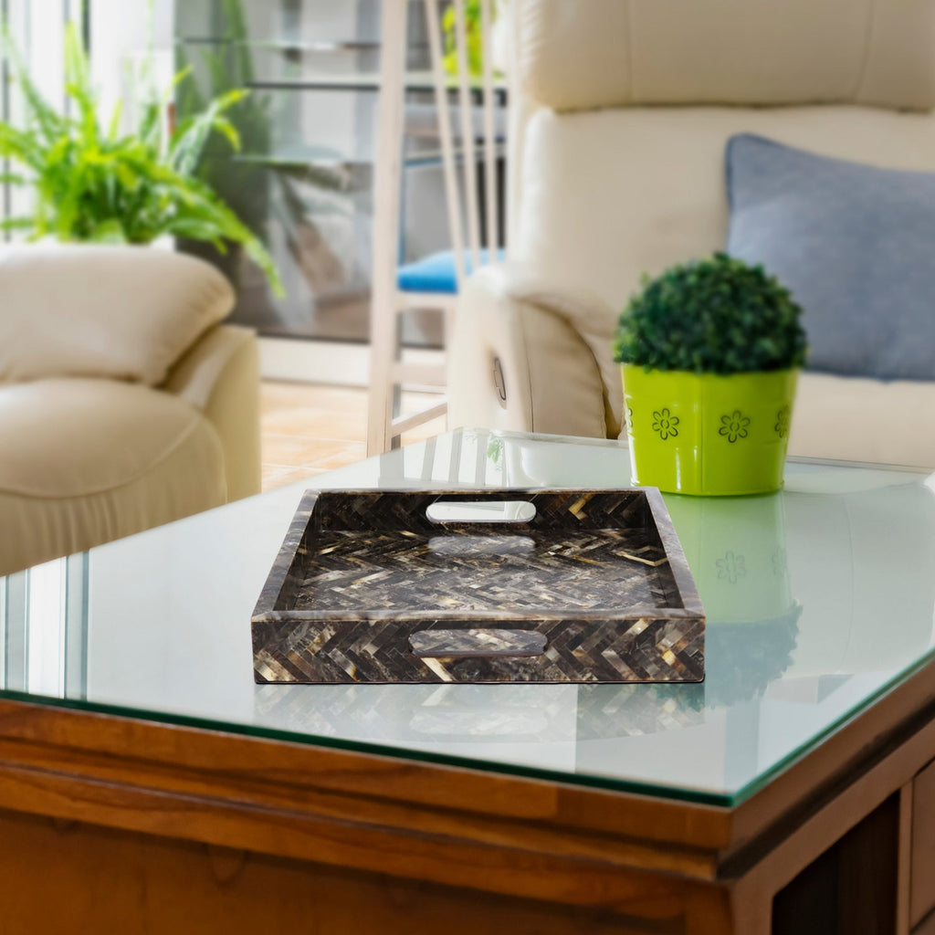 Discovery Fantazia Brown Inlay Decorative Tray