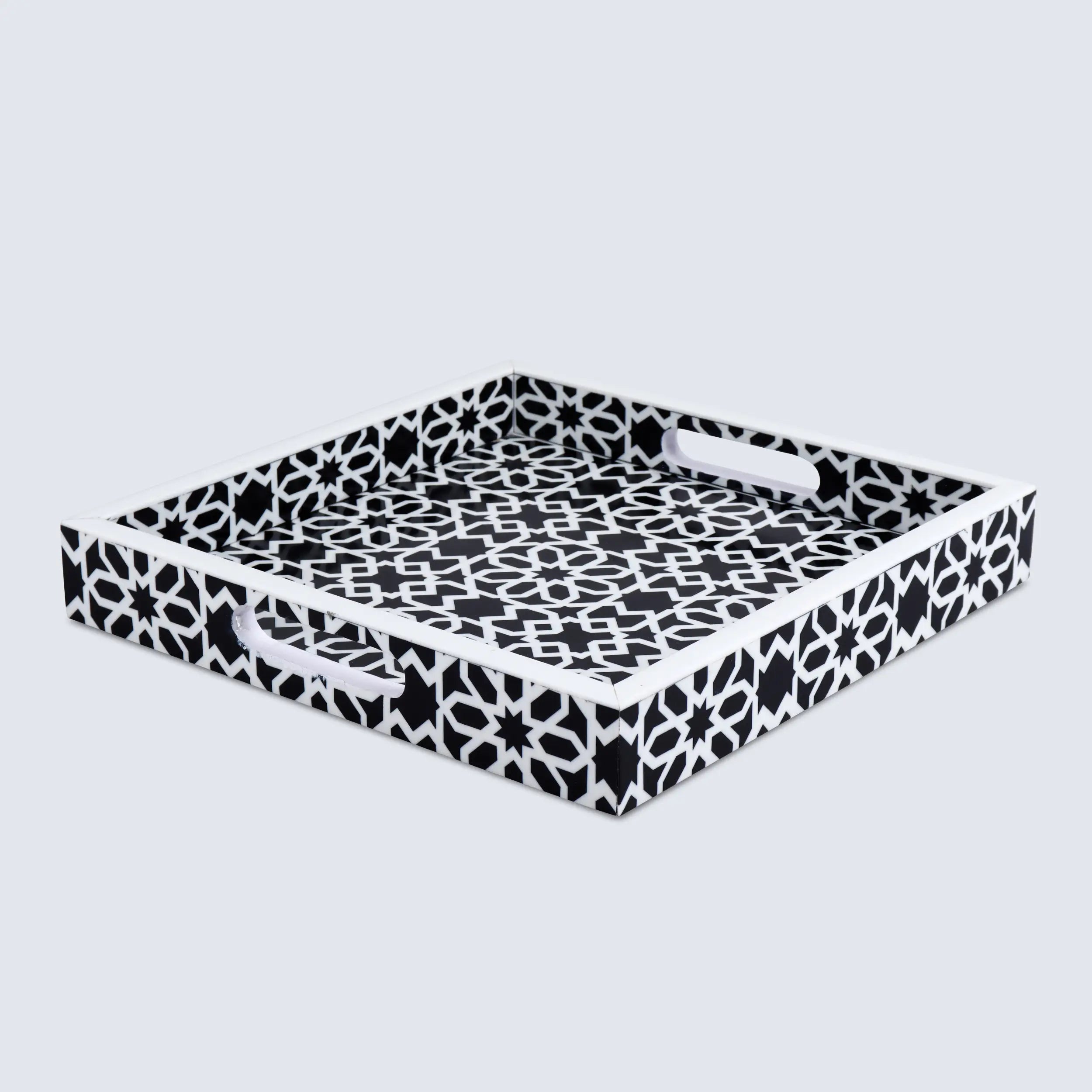 Decorative Tray 17"x11" 12"x12" Shiraz Ottoman Coffee Table