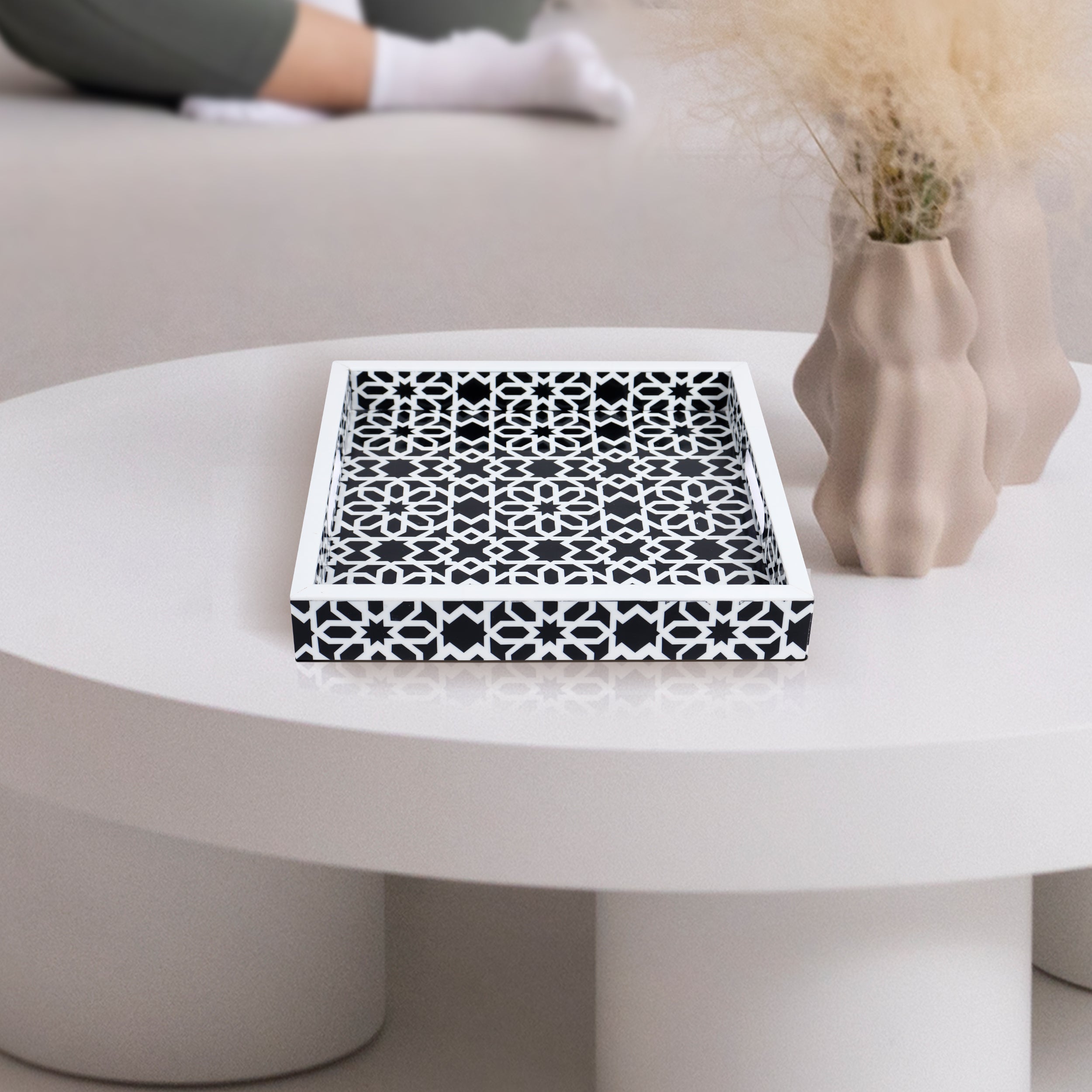 Decorative Tray 17"x11" 12"x12" Shiraz Ottoman Coffee Table