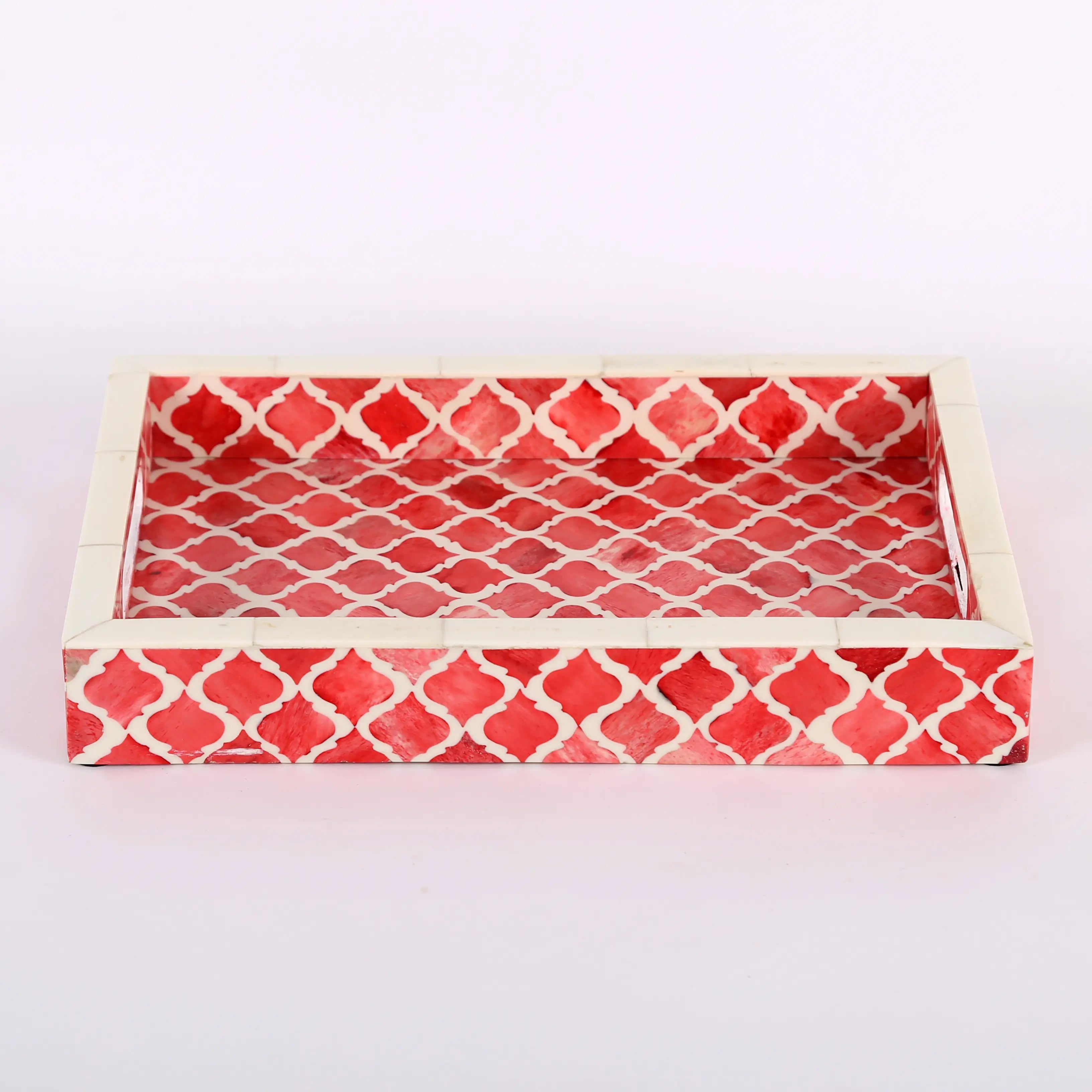 Moroccan Red Inlay Tray
