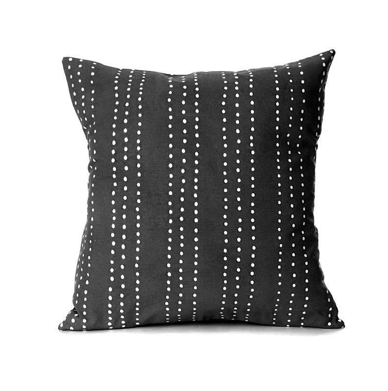 Tribal Cloth Dots Black Pillow Cover