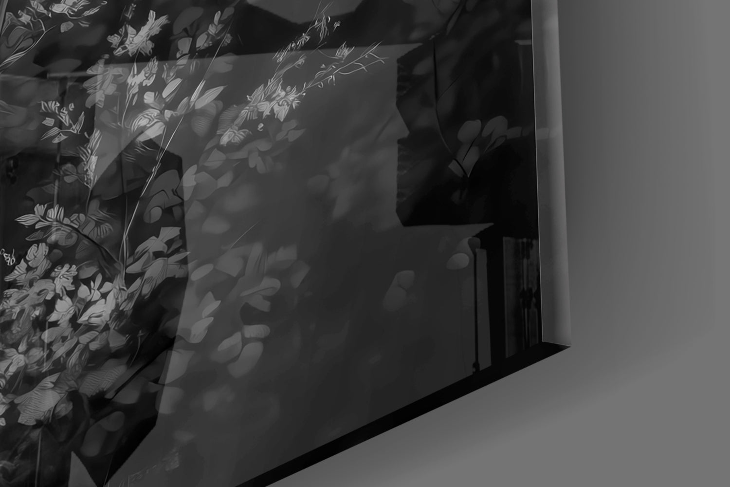 Monochrome Deer Glass Wall Art || Designer Collection