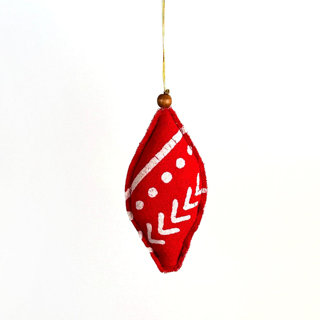 Red Finial Shaped Ornaments - Set of 4