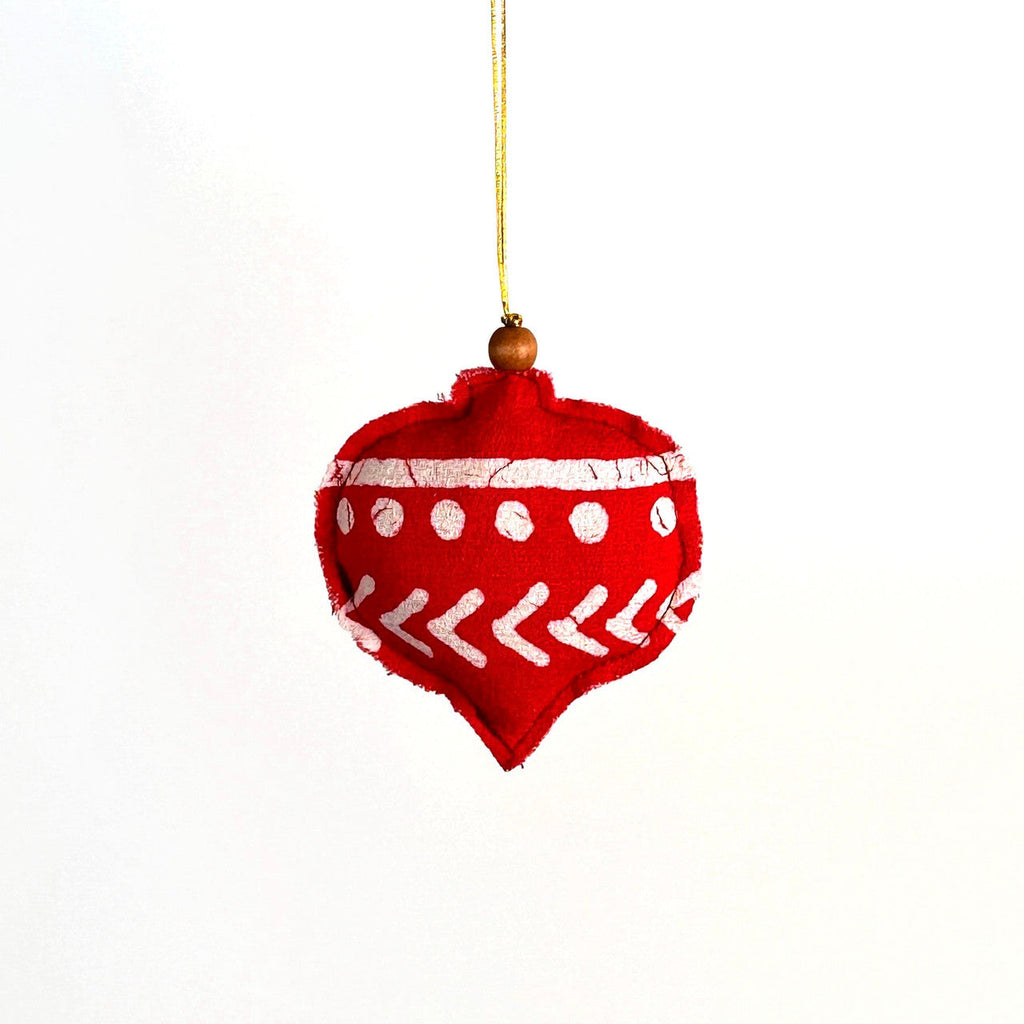 Red Finial Shaped Ornaments - Set of 4