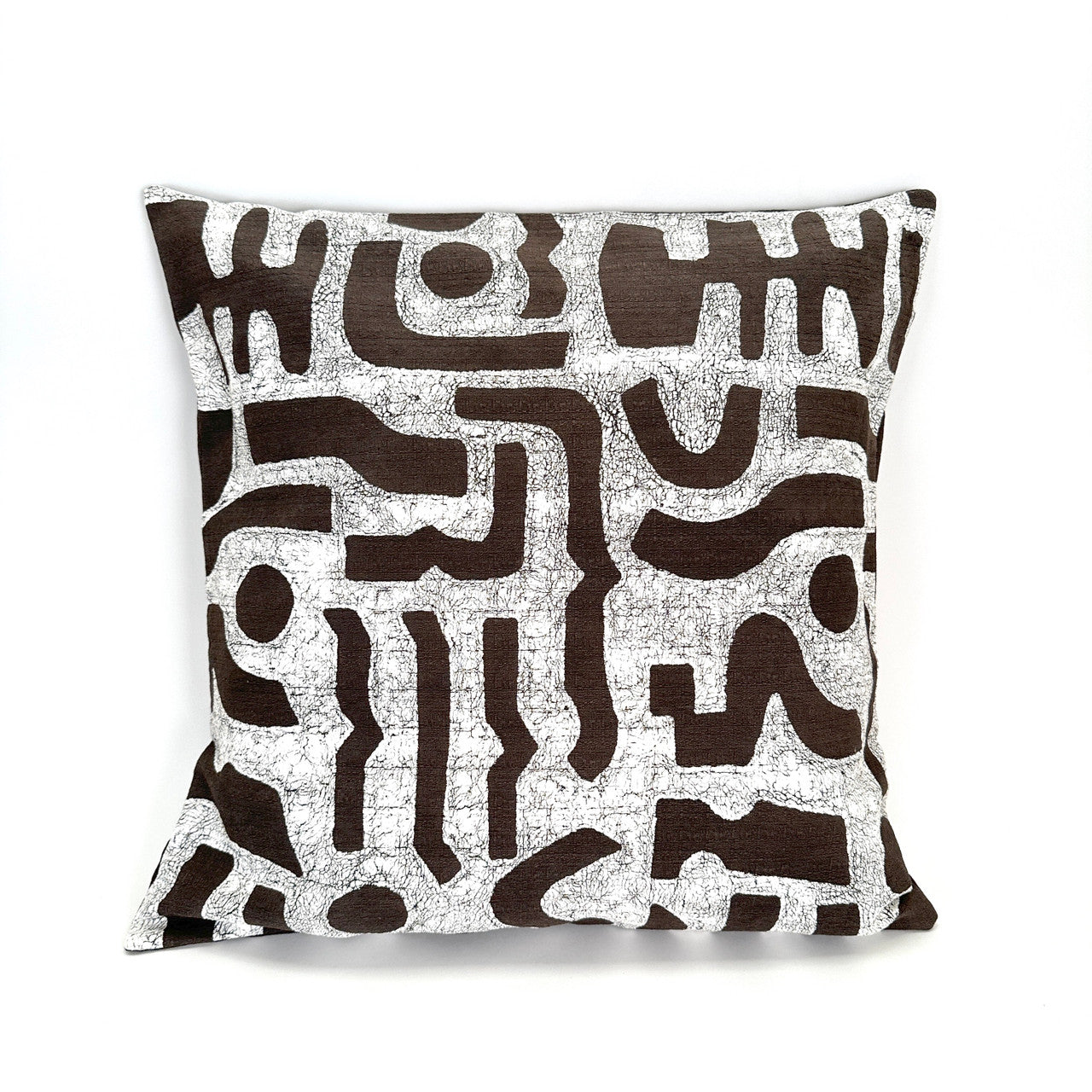 Brown + White Bogo Marks Pillow Cover