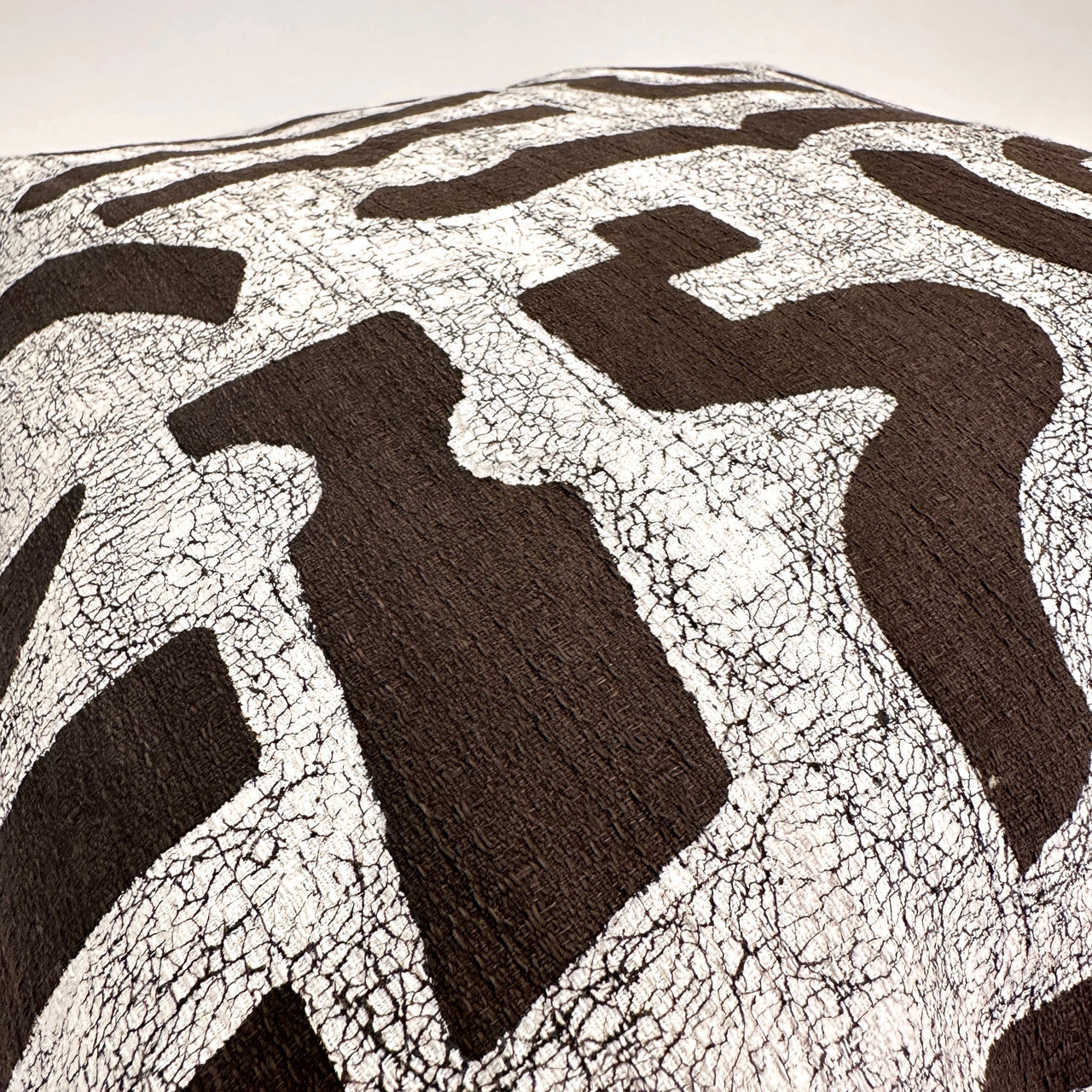 Brown + White Bogo Marks Pillow Cover