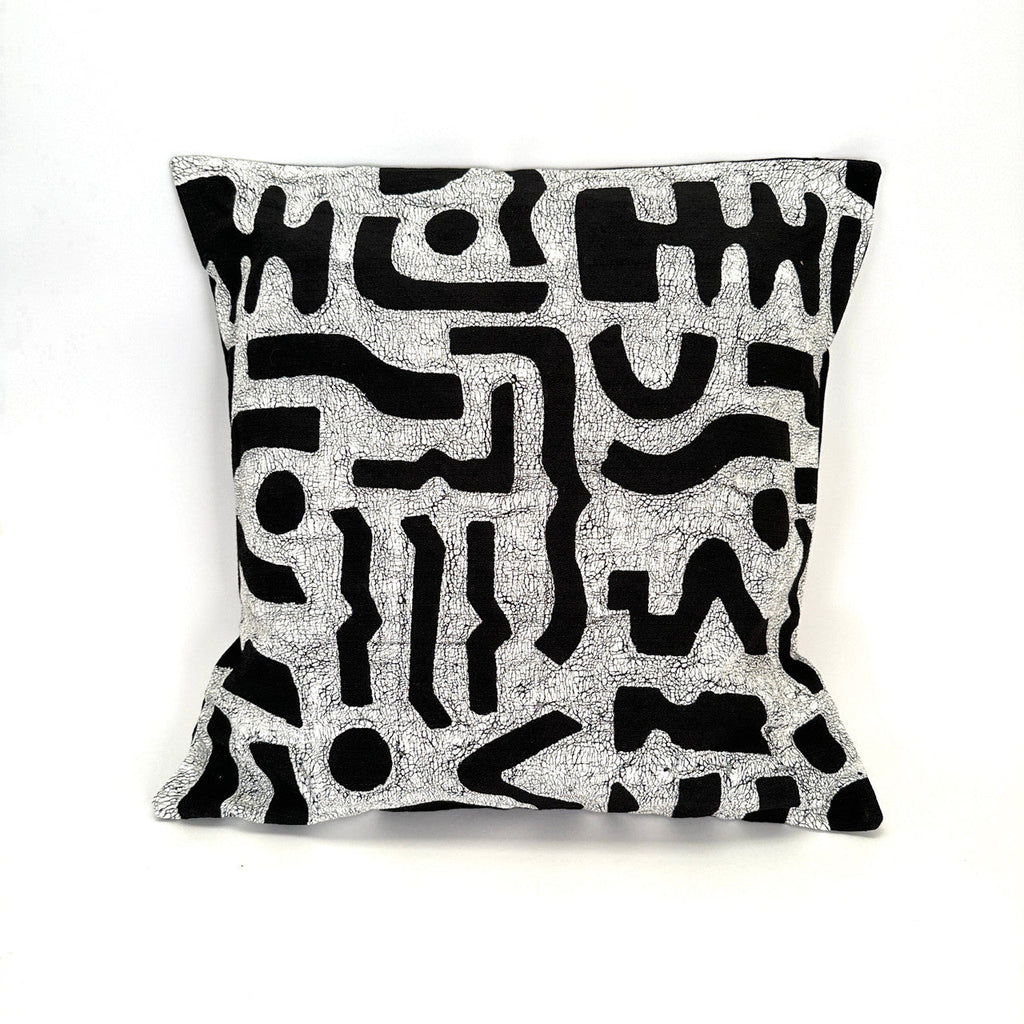 Black + White Bogo Marks Pillow Cover