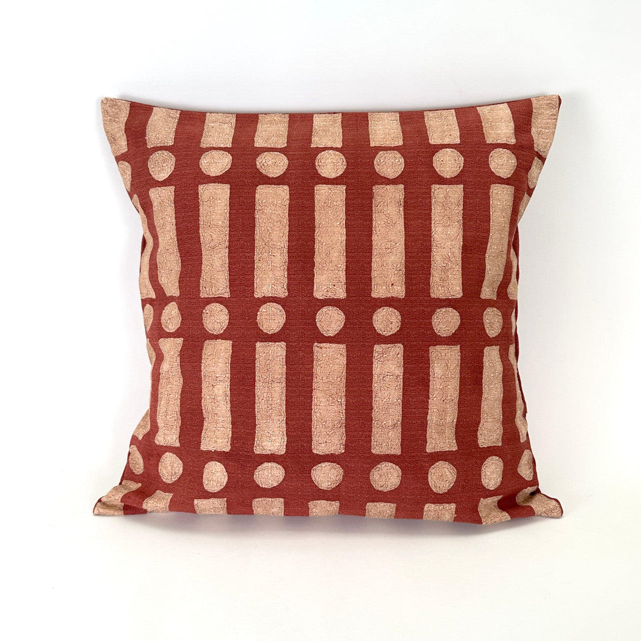 Terracotta Lines + Dots Pillow Cover